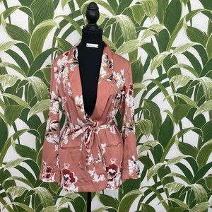 Zara Floral Tie Blazer